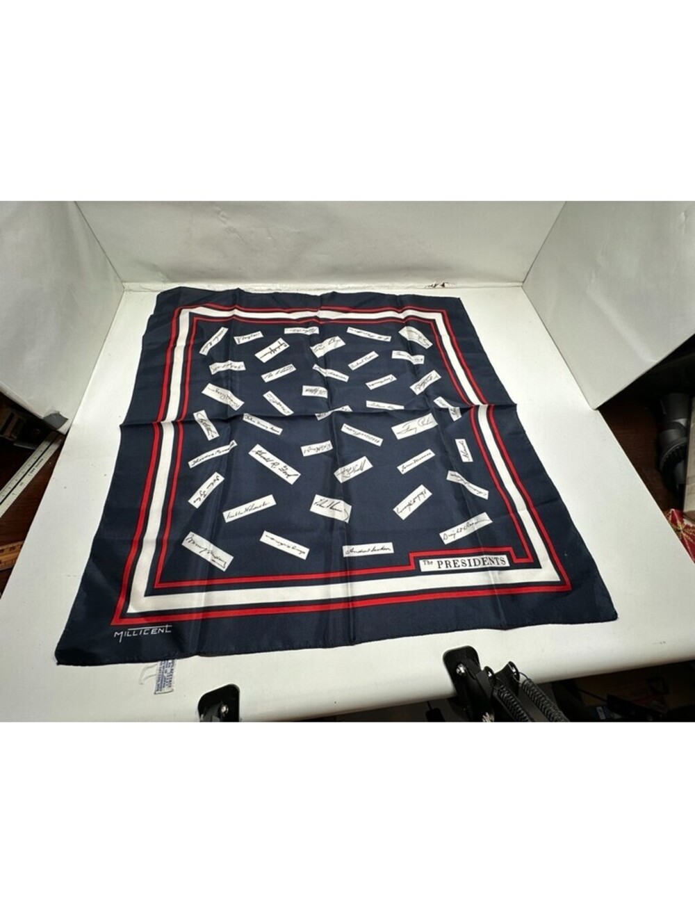 Vintage Millicent President's Signatures Handkerchief Approximately 21" x 21"